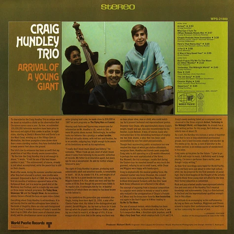 Craig Hundley Trio - Arrival Of A Young Giant