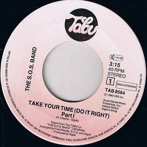 The S.O.S. Band - Take Your Time (Do It Right)