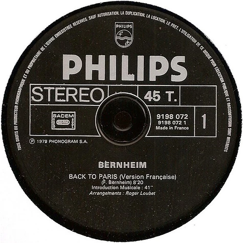 François Bernheim - Back To Paris