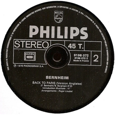 François Bernheim - Back To Paris