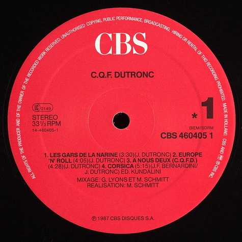 Jacques Dutronc - C.Q.F.Dutronc