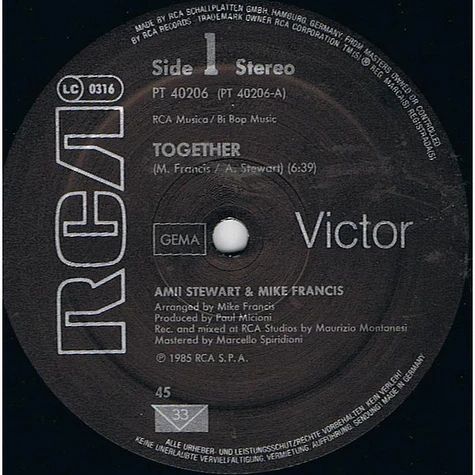 Amii Stewart And Mike Francis - Together