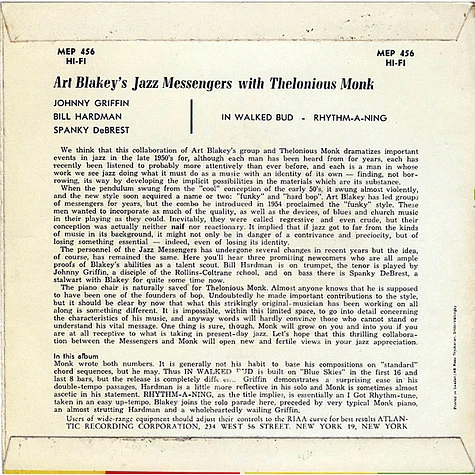 Art Blakey & The Jazz Messengers With Thelonious Monk - Art Blakey's Jazz Messengers With Thelonious Monk