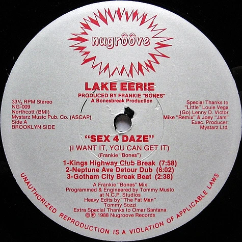 Lake Eerie - Sex 4 Daze (I Want It, You Can Get It)