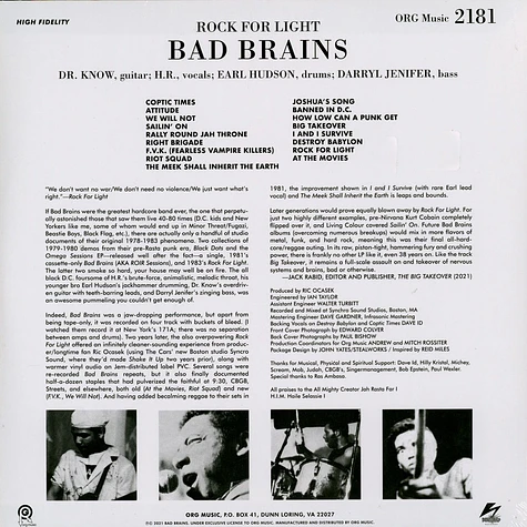 Bad Brains - Rock For Light