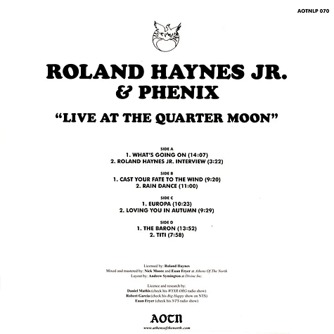 Roland Haynes Jr. & Phenix - Live At The Quarter Moon