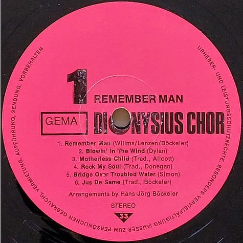 Dionysius-Chor Krefeld - Remember Man