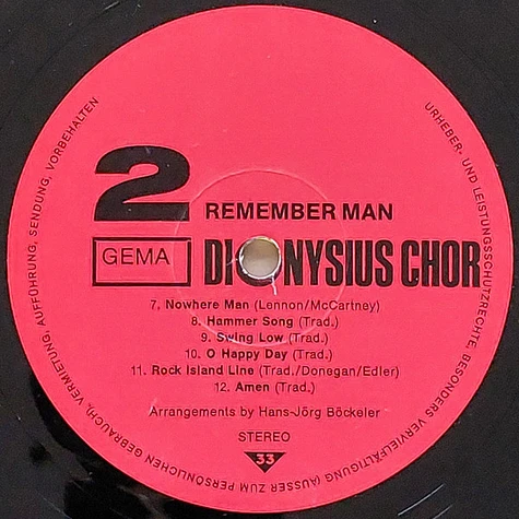 Dionysius-Chor Krefeld - Remember Man