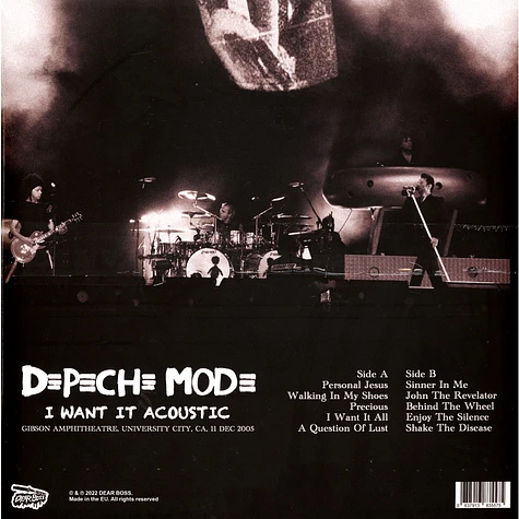 Depeche Mode - I Want It Acoustic - Gibson Amphitheatre University City California 2005 Black Vinyl Edition