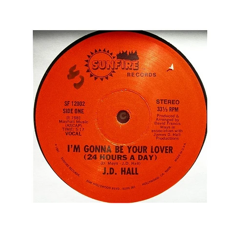 J.D. Hall - I'm Gonna Be Your Lover (24 Hours A Day)