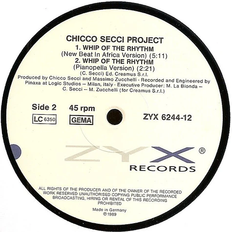 Chicco Secci Project - Whip Of The Rhythm