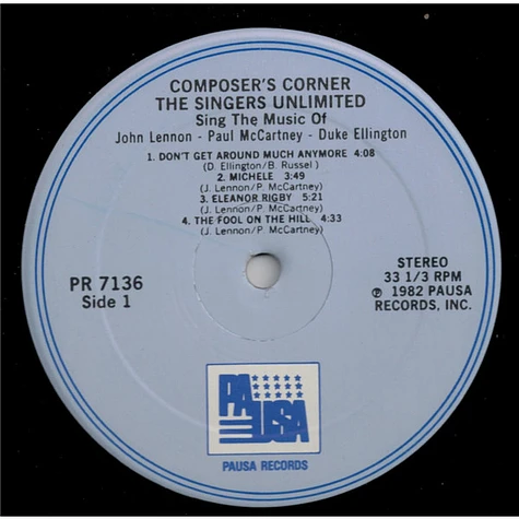 The Singers Unlimited - Composer's Corner - The Singers Unlimited Sing The Music Of John Lennon, Paul McCartney And Duke Ellington