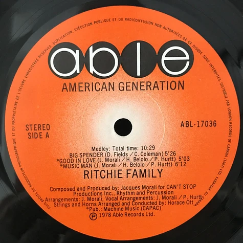 The Ritchie Family - American Generation