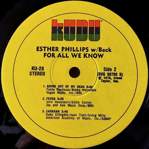 Esther Phillips With Joe Beck - For All We Know