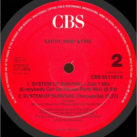 Earth, Wind & Fire - System Of Survival (12" Mixes)