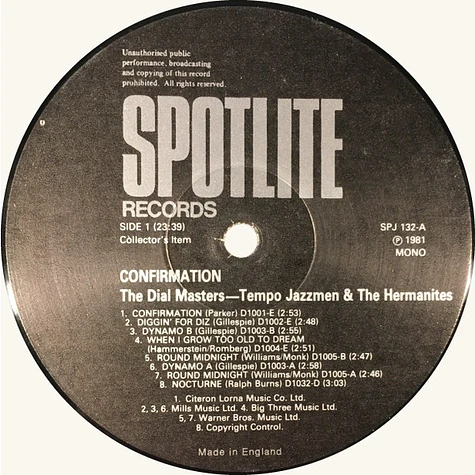 Tempo Jazz Men And The Hermanites - Confirmation • All Known Takes Collectively On Record For The First Time