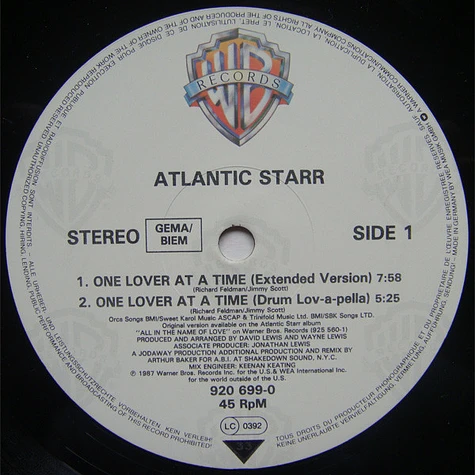 Atlantic Starr - One Lover At A Time