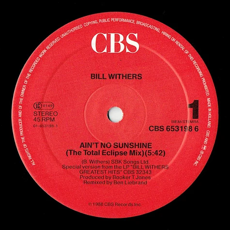 Bill Withers - Ain't No Sunshine (Total Eclipse Mix)