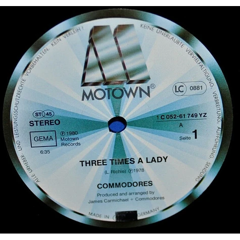 Commodores - Three Times A Lady / Brick House