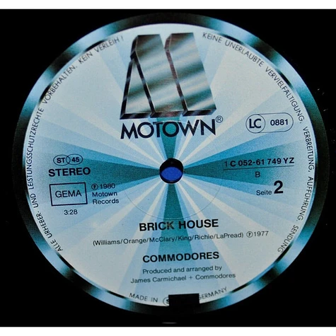 Commodores - Three Times A Lady / Brick House