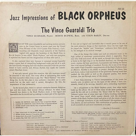 Vince Guaraldi Trio - Jazz Impressions Of Black Orpheus