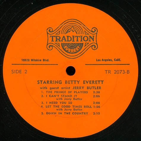 Betty Everett With Guest Artist Jerry Butler - Starring Betty Everett