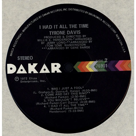 Tyrone Davis - I Had It All The Time