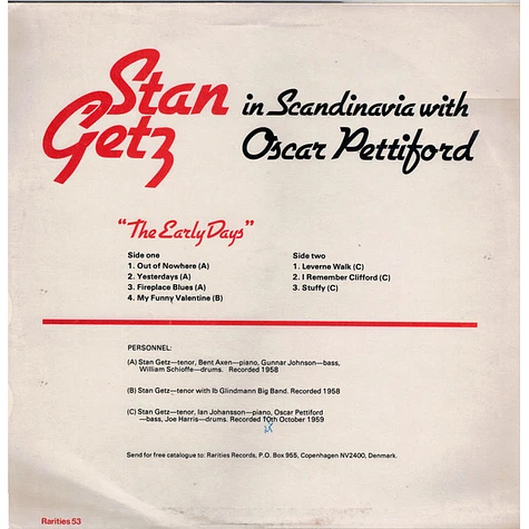 Stan Getz - The Early Days - In Scandinavia With Oscar Pettiford