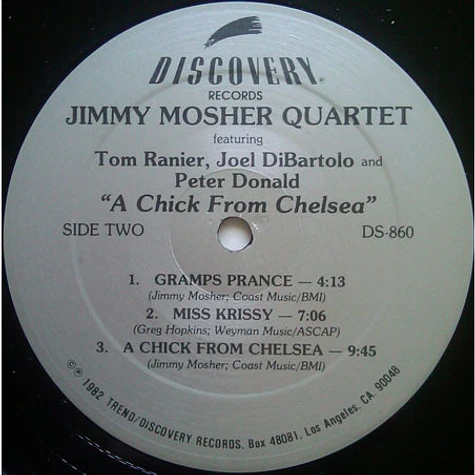 Jimmy Mosher Quartet Featuring Tom Ranier, Joel DiBartolo And Peter Donald - A Chick From Chelsea