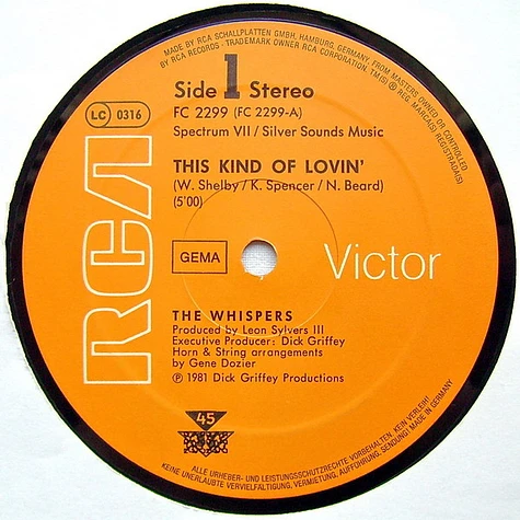 The Whispers - This Kind Of Lovin'