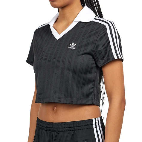 adidas - Adicolor Football Jacquard V-Neck Crop Polo