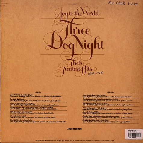 Three Dog Night - Joy To The World - Their Greatest Hits