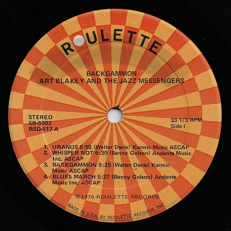 Art Blakey & The Jazz Messengers - Backgammon