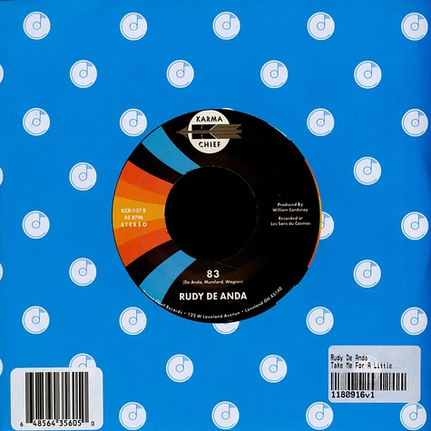 Rudy De Anda - Take Me For A Little While / 83 Black Vinyl Edition