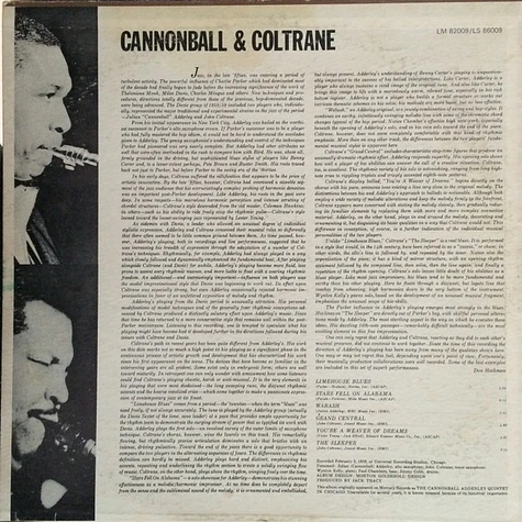 Cannonball Adderley & John Coltrane - Cannonball & Coltrane