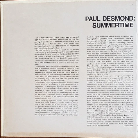 Paul Desmond - Summertime