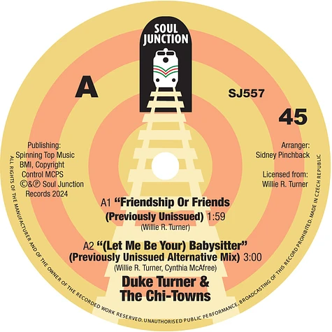 Duke Turner - Friendship Or Friends / Let Me Be Your Baby Sitter / Give Me Some Sugar, Baby