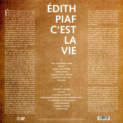 Edith Piaf - C'est La Vie Gold Marbled Vinyl Edition