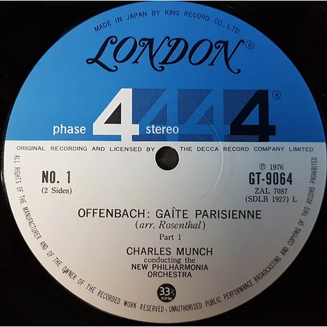 Jacques Offenbach - Charles Munch, New Philharmonia Orchestra - Gaite Parisienne