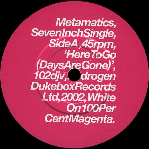 Metamatics - Here To Go (Days Are Gone)