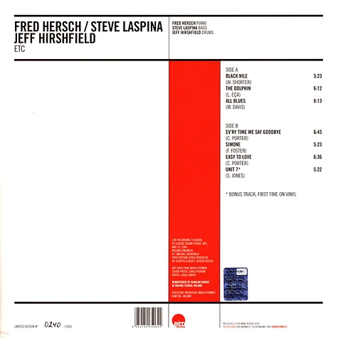 Fred Hersch / Steve Laspina / Jeff Hirshfield - Etc