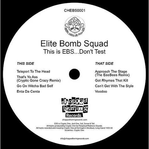 Elite Bomb Squad - This Is Ebs...Don't Test Black Vinyl Edition