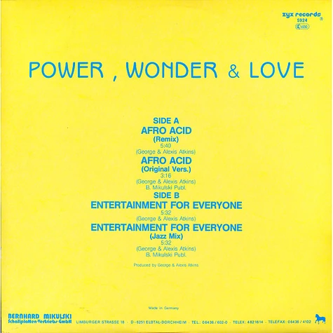 Power, Wonder & Love - Afro Acid / Entertainment For Everyone