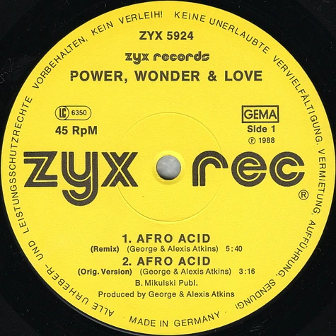 Power, Wonder & Love - Afro Acid / Entertainment For Everyone