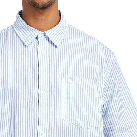 Carhartt WIP - S/S Phelps Shirt (Phelps Stripe / Bluebird) | HHV Carhartt WIP - S/S Phelps Shirt (Phelps Stripe / Bluebird) | HHV