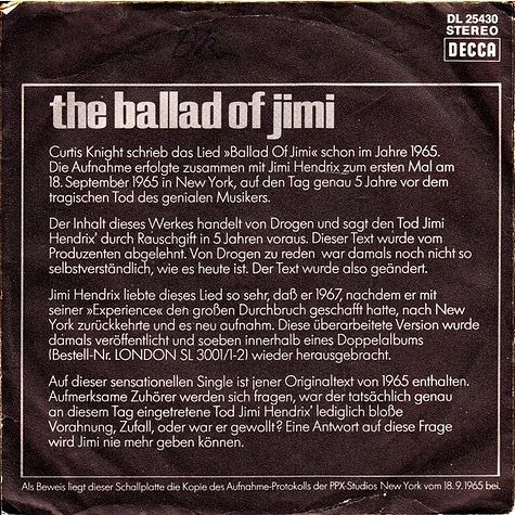 Jimi Hendrix & Curtis Knight - The Ballad Of Jimi