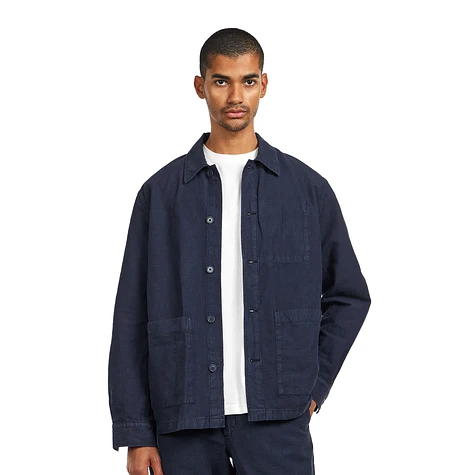 Norse Projects - Julian Cotton Linen Overshirt (Dark Navy) | HHV