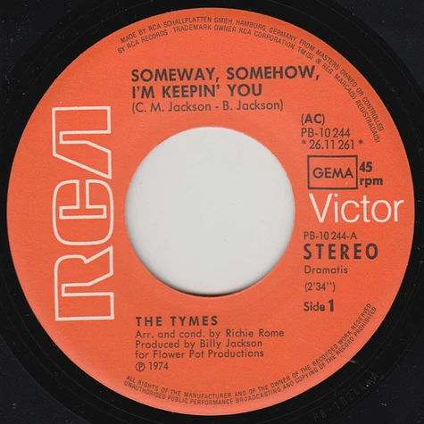 The Tymes - Someway, Somehow I'm Keepin' You / Interloop