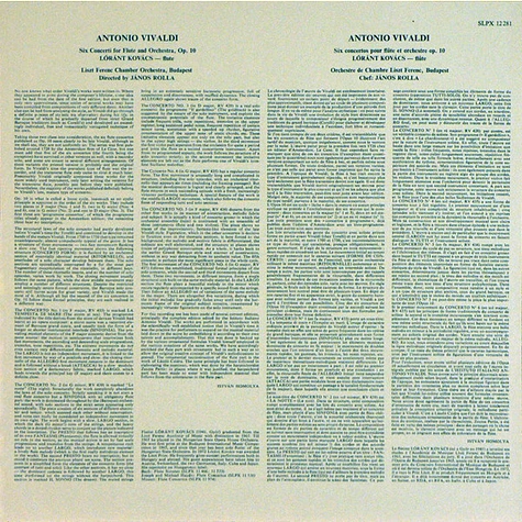 Antonio Vivaldi - Kovács Lóránt, Liszt Ferenc Chamber Orchestra, János Rolla - Six Flute Concerti