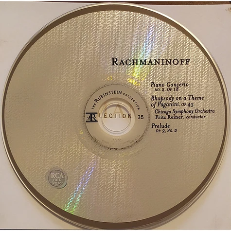 Sergei Vasilyevich Rachmaninoff - Arthur Rubinstein, Chicago Symphony Orchestra, Fritz Reiner - Piano Concerto No. 2 / Rhapsody On A Theme Of Paganini